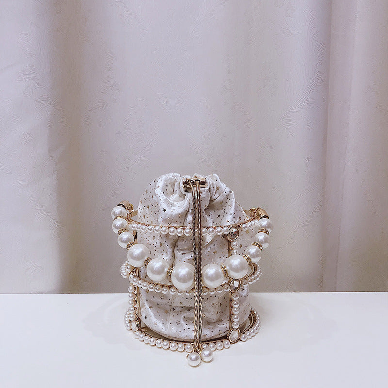 Pearl Chain Bucket Bag