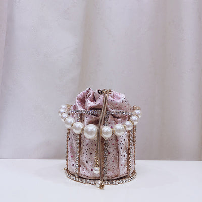 Pearl Chain Bucket Bag